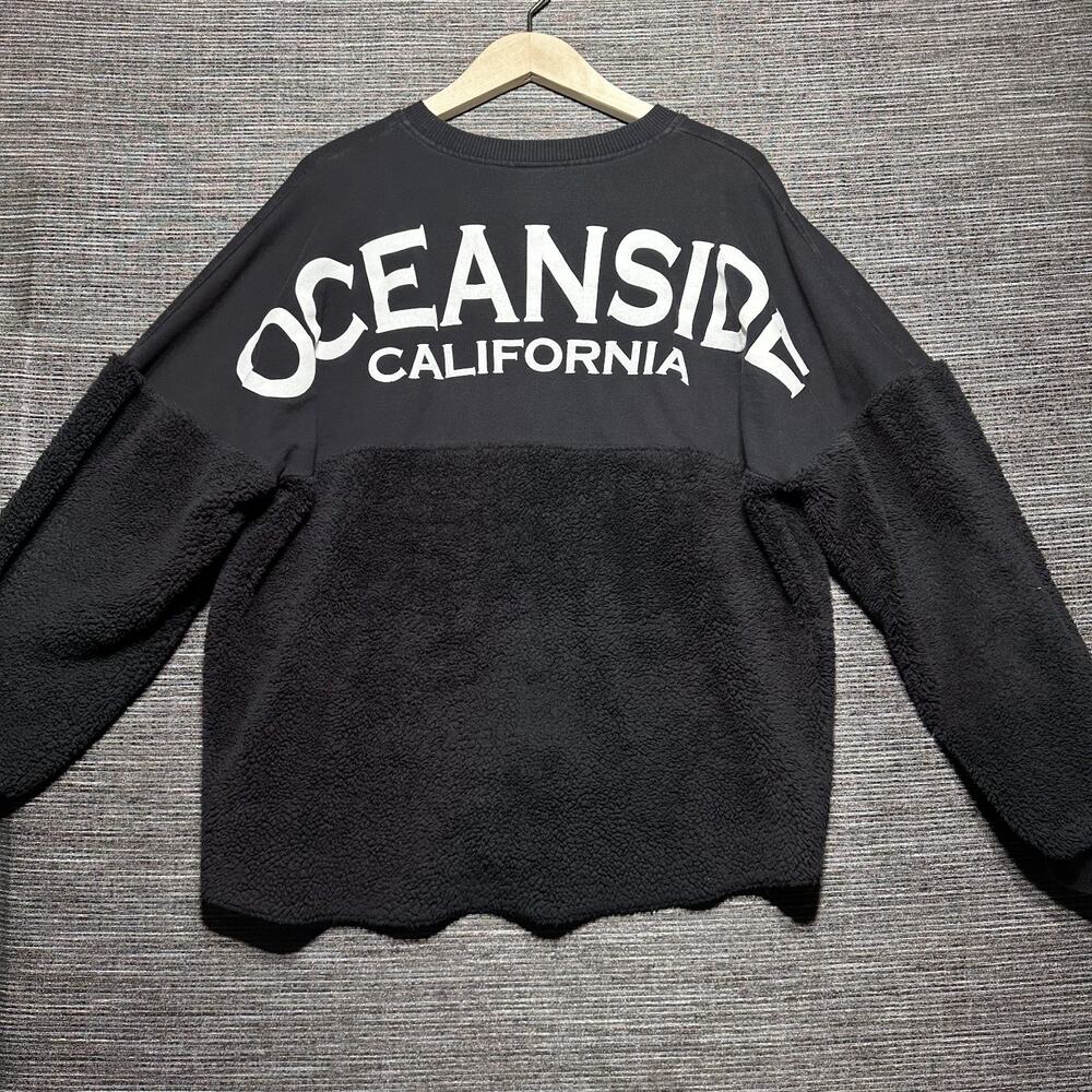 Spirit Jersey Oceanside Shirt Adult Medium Black LS Fleece Pullover RARE